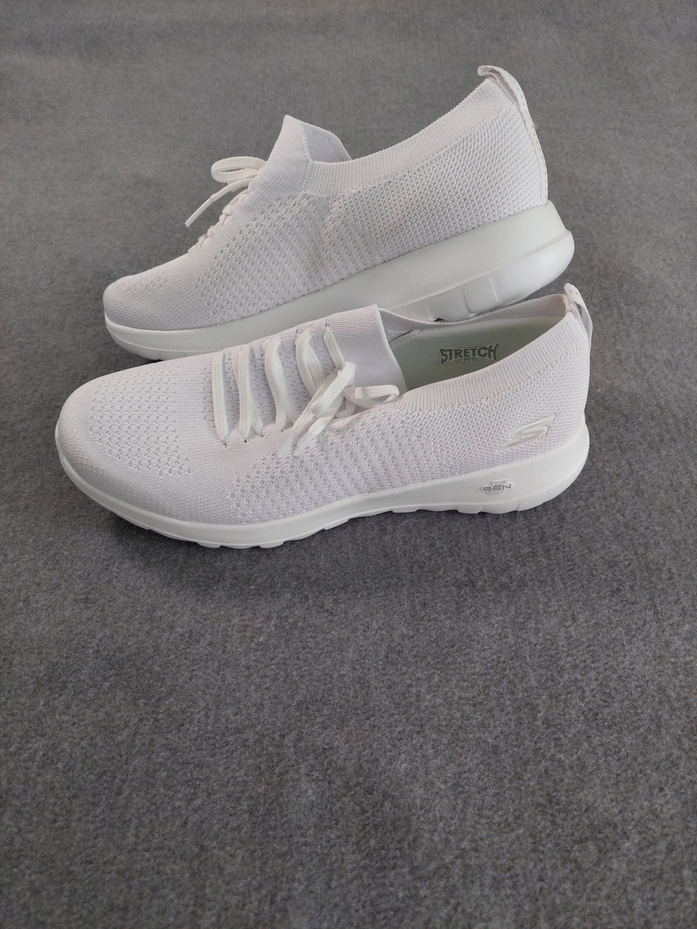 Skechers GOwalk Joy Ecstatic White Knit Sneakers Women's 10 - Picture 4 of 7